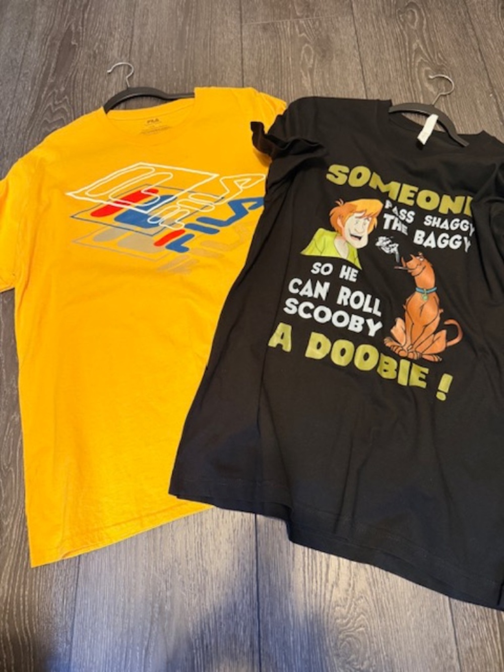 Scooby reefer shirt & Fila t shirts